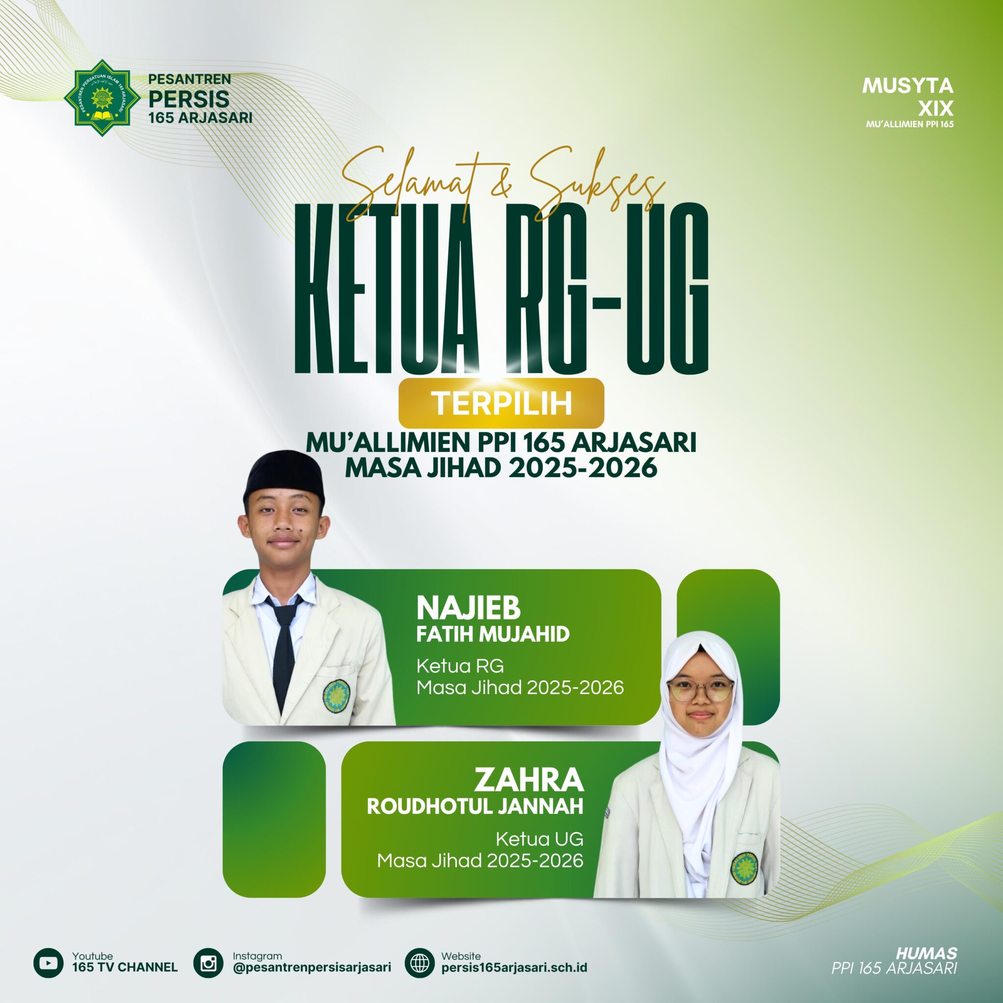 Musyta XIX: Najieb dan Zahra Terpilih sebagai Ketua RG-UG Masa Jihad 2025–2026